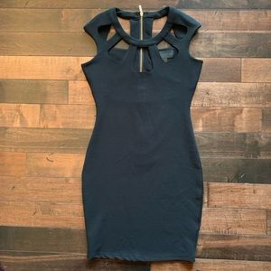 Kardashian Kollection Black Cut-Out Cocktail Dress